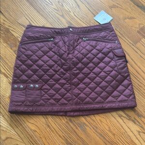 NWT Athleta Quilted Burgundy Skirt